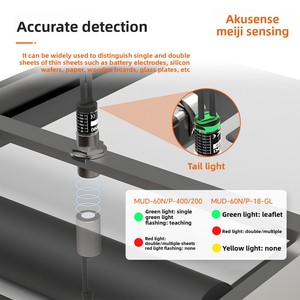 Akusense MUD-60N-200 đôi tấm phát hiện hình trụ thông qua chùm cảm biến siêu âm 200KHz NPN đầu ra 22mm Khoảng cách cảm biến - Product Image 3