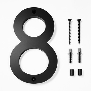 Acrylic Home Decor 6 Inch Black <strong>Modern</strong> <strong>Floating</strong> <strong>House</strong> <strong>Number</strong> With Mounting Hardware Invisible Screw
