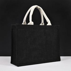 Sacs en jute noirs réutilisables et écologiques en gros en ligne – Options personnalisables en vrac - Product Image 2