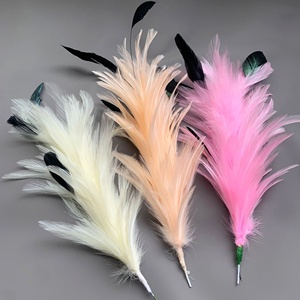 Plumes <span class=keywords><strong>de</strong></span> <span class=keywords><strong>coq</strong></span> naturelles, teintes et lavées, avec fil métallique, <span class=keywords><strong>pour</strong></span> la fabrication <span class=keywords><strong>de</strong></span> fleurs, vente en gros, coiffes, bandeaux et costumes <span class=keywords><strong>de</strong></span> spectacle - Product Image 4