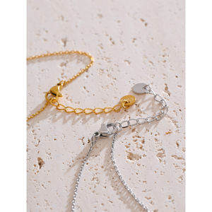 Jinأنت والحد الأدنى مقاومة للصدأ المعدن 316L الفولاذ المقاوم للصدأ الزركون اليد سلسلة المعصم مع سوار إصبع المجوهرات - Product Image 4