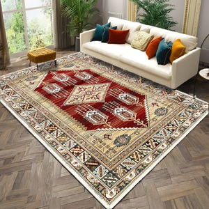 Alfombra de Piso Moderna de Estilo Persa Geométrico Impresa en 3D Personalizada, Efecto Cristal Moderno para Sala de Estar, Hecha de Poliéster - Product Image 2