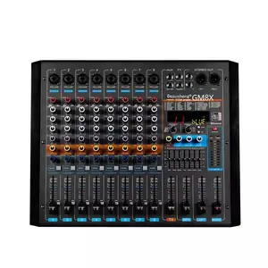 Depusheng GM8X Professional Built-in Reverb Effect 8 channels audio mixer amplifier for stage performance