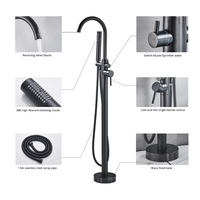 Robinet sur pied au design moderne pour baignoire, facile à nettoyer, garantie 5 ans, vente en gros usine pour hôtels