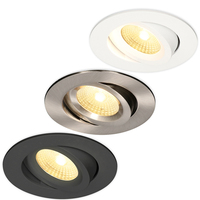 Spot encastré circulaire moderne en aluminium réglable pour usage commercial et résidentiel, avec LED Bridgelux, IP44, pour salle de bain