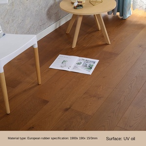 Suelo de ingeniería de <span class=keywords><strong>roble</strong></span> europeo y <span class=keywords><strong>Merbau</strong></span> de 15mm-Certificado FSC, bloqueo de clic para calefacción por suelo radiante, capa de desgaste AC4 - Product Image 4