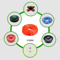 Accessoire de tondeuse à gazon, brosse carrée, corde de coupe 3mm 1lb Orange Nylon ligne de coupe pour l'herbe de désherbage