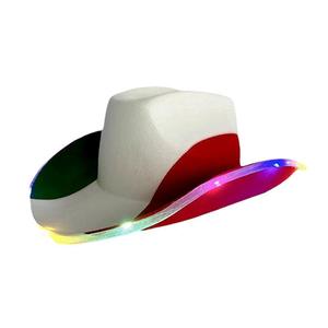 Chapeaux Fedora à large bord clignotant à LED mode de fête en gros Chapeau de <span class=keywords><strong>Cowboy</strong></span> lumineux à LED pour femmes et hommes - Product Image 2