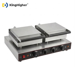 Gaufrier électrique professionnel double pour gaufres belges, en acier inoxydable robuste, grande capacité, haute productivité, pour l'industrie alimentaire - Product Image 3