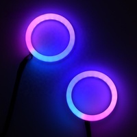 Cercle lumineux LED RGB de 70 mm avec anneau de couverture pour éclairage arrière des yeux, décoration d'emblème de moto BMW GS1250
