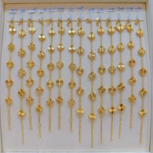 Pulsera de Trébol de Oro Real de 18K/14K/22K al por Mayor, Pulsera de Eslabones con Dije de Flor para Mujer, Joyería <span class=keywords><strong>Fina</strong></span> de Trébol de Cuatro Hojas Delicado en Oro - Product Image 2