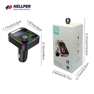 Hellper <span class=keywords><strong>voiture</strong></span> Portable pour Bluetooth lecteur de <span class=keywords><strong>musique</strong></span> MP3 charge rapide <span class=keywords><strong>transmetteur</strong></span> FM QC3.0 chargeur de téléphone de <span class=keywords><strong>voiture</strong></span> Port USB PD20W Mobile - Product Image 3