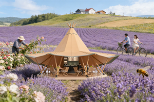 Tente <span class=keywords><strong>de</strong></span> glamping pyramidale emblématique |   Grand <span class=keywords><strong>tipi</strong></span> <span class=keywords><strong>en</strong></span> toile pour des complexes hôteliers et des rassemblements uniques - Product Image 3