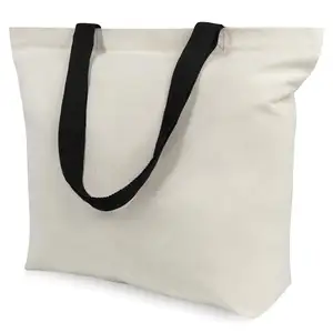 ECO Friendly Recyclable Canvas Tote Beach Shopping Grocery Bag Long Shoulder With Customer Design