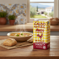 Qualité Garantie Fabriqué En Espagne Chaud Biologique 6X1L Soupe Fraîche Naturelle Bouillon De Jambon De Poulet Pour L'exportation