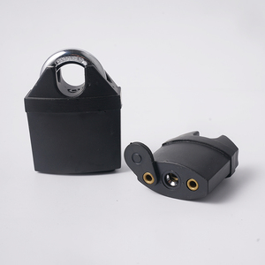 Candado de Hierro Reforzado Antirrobo de Alta Calidad de Fábrica FEIHUAN, Llave Cuadrada Negra, Recubrimiento Plástico Impermeable, 4 Llaves - Product Image 1