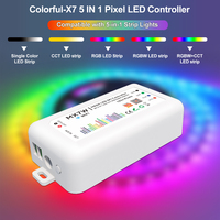 Контроллер для светодиодных лент 5-в-1 Pixel LED RGBIC Music Spectrum SPI Zigbee WiFi для WS2812B COB, адресных RGB IC лент MX7