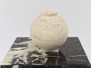 श पत्थर बेज ट्रावर्टिन संगमरमर <span class=keywords><strong>vase</strong></span> प्राकृतिक पत्थर के घर सजावट आधुनिक मिनी फूलों की वेस - Product Image 5