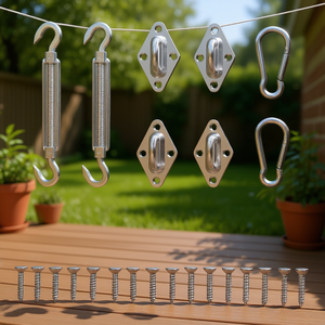 Kit d'accessoires pour voile d'ombrage en acier inoxydable, 8 pièces, pour auvent de patio, fixation murale, commande manuelle - Product Image 2