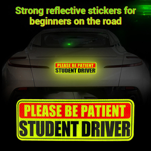 Patient Student Driver Magnetic <b>Car</b> Signs Vehicle <b>Car</b> Exterior Accessories Reflective Student Driver <b>Car</b> <b>Stickers</b> - Product Image 2