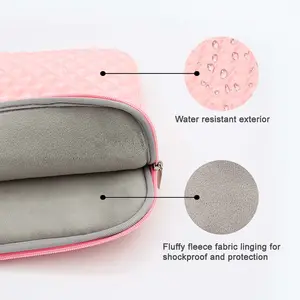 Fashion Diamond Padded Shockproof Waterproof Computer Case Fluffy Lining Carrying Bag 14 Inch Laptop Sleeve