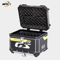 Boîte à bagages arrière pour moto en aluminium verrouillable, 45L, grand espace, résistante aux chocs, base à dégagement rapide pour les longs trajets