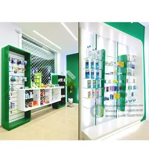 Estantería de Farmacia de madera Muebles de farmacia Tienda Muebles de exhibición en farmacia