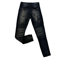 Jeans Skinny Hip-Hop Homme Style Urbain en Denim Lourd Délavé avec Broderie 3D – Vente Directe Usine, Personnalisable