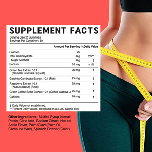 OEM ODM Apple Flavor Women's Fat Burner Gummies with Green Tea Extract Suopports Metabolism Crush Cravings Dietary <b>Supplement</b> - Product Image 2