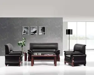 Современные хорошо спроектированные черные кожаные диваны для офиса по низкой цене