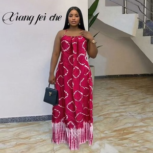 Nuovo Abito Lungo Estivo da Donna, Sexy, Senza Schienale, Stile Etnico Africano Tie-Dye, con Spalline Sottili, Senza Maniche, per Vacanze al Mare e Casual - Product Image 2