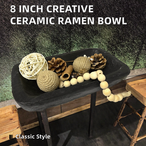 Bol à ramen japonais vintage en porcelaine et bois sculpté, écologique et personnalisé, 8 pouces, pour fêtes, usage domestique et restaurants - Product Image 2