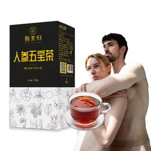 ชาโสมห้าสมุนไพร OEM รสชาติพรีเมียม ผสมผลโกจิเบอร์ จูจูเบ้ มาคา สำหรับบำรุงสุขภาพและเพิ่มสมรรถภาพทางเพศชาย บรรจุกล่องแบบซองชา - Product Image 1