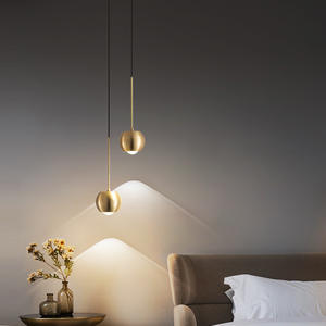 Lámpara Colgante LED Nórdica Minimalista Moderna de Cobre con Altura Ajustable para Cocina, Dormitorio de Lujo, Lámpara de Noche con Cable Largo - Product Image 4