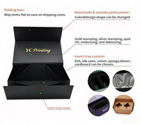 Boîtes en carton pliables personnalisées pour bébé, emballage cadeau de luxe noir, boîtes rigides en papier magnétique avec couvercle pour les petites entreprises