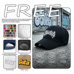 High Quality Unstructured Baseball <b>Caps</b> Custom Embroidery Logo Washed <b>Vintage</b> Distressed <b>Cap</b> 5 Panel Baseball <b>Cap</b> - Product Image 2