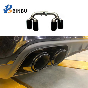 POUR Porsche Cayenne tuyau d'échappement en acier inoxydable vecteur Style E3 9Y0 pièces automobiles refit quatre tuyau d'échappement 2018-2024 - Product Image 3