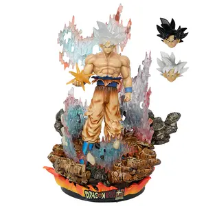Dronk Een Bal Super Fc-Vrije Extreme Kracht Goku God 'S Koninklijke Vaardigheidslamp Met Lichtgevend Drie-Head Carving Box Model Speelgoed