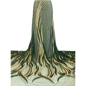 Nuevo Diseño Ecológico de Alta Calidad, Tela de Malla con Cuentas, Encaje Bordado con Pedrería y Lentejuelas, <span class=keywords><strong>Material</strong></span> para Vestidos de Novia - Product Image 4