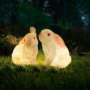 Lampe LED de Sculpture animale simulée de paysage de jardin extérieur, lumière lumineuse en résine fibre de verre Motif <span class=keywords><strong>lapin</strong></span> - Product Image 4