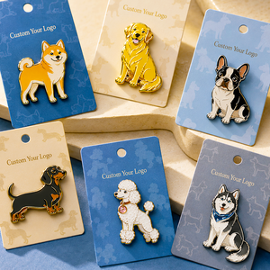 Pins en émail personnalisés pour races de chiens : Shiba Inu, Golden Retriever, Bouledogue français, Teckel, Caniche, Husky – Badges de revers en métal - Product Image 1
