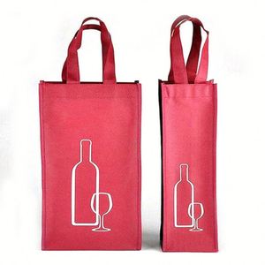 Sac à vin promotionnel personnalisé avec logo, réutilisable, en tissu non tissé, pour 2/4/6 bouteilles, avec poignée - Product Image 3