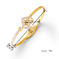 Bracelet coeur de luxe minimaliste hypoallergénique pour femme Bracelets à la mode ton or terni