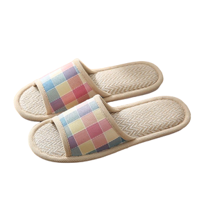 <span class=keywords><strong>Ciabatte</strong></span> Leggere in Lino con Punta Aperta per Uomo, Primavera Autunno Inverno, Blu, Rosa, Nero, Bianco, Colori a Righe - Product Image 2