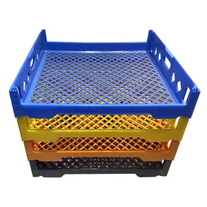 塑料可堆叠板条箱HDPE食品级移动板条箱运输可堆叠塑料面包托盘面包箱