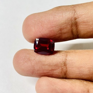 Rubis de culture en laboratoire, forme coussin, facetté, rouge, pierres précieuses en vrac pour la fabrication de bijoux, procédé de fusion à la flamme, rubis corindon - Product Image 1