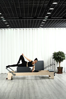 Equipo de Pilates Reformer Resistente, Máquina de Pilates Reformer de Madera, Reformer de Arce para Estudio de Pilates