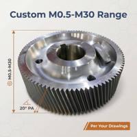 Engrenage droit en acier forgé certifié ISO, module large M0.5-M30, pour machines de concassage minières robustes, service OEM personnalisé
