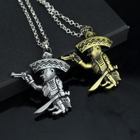 Collier avec pendentif classique pour femmes et hommes, bande MC de couleur Bronze et argent, à la mode, film