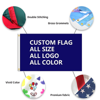 Bandera de poliéster en blanco barata promocional Impresión personalizada de su logotipo, Impresión de doble cara para Promoción de Empresa